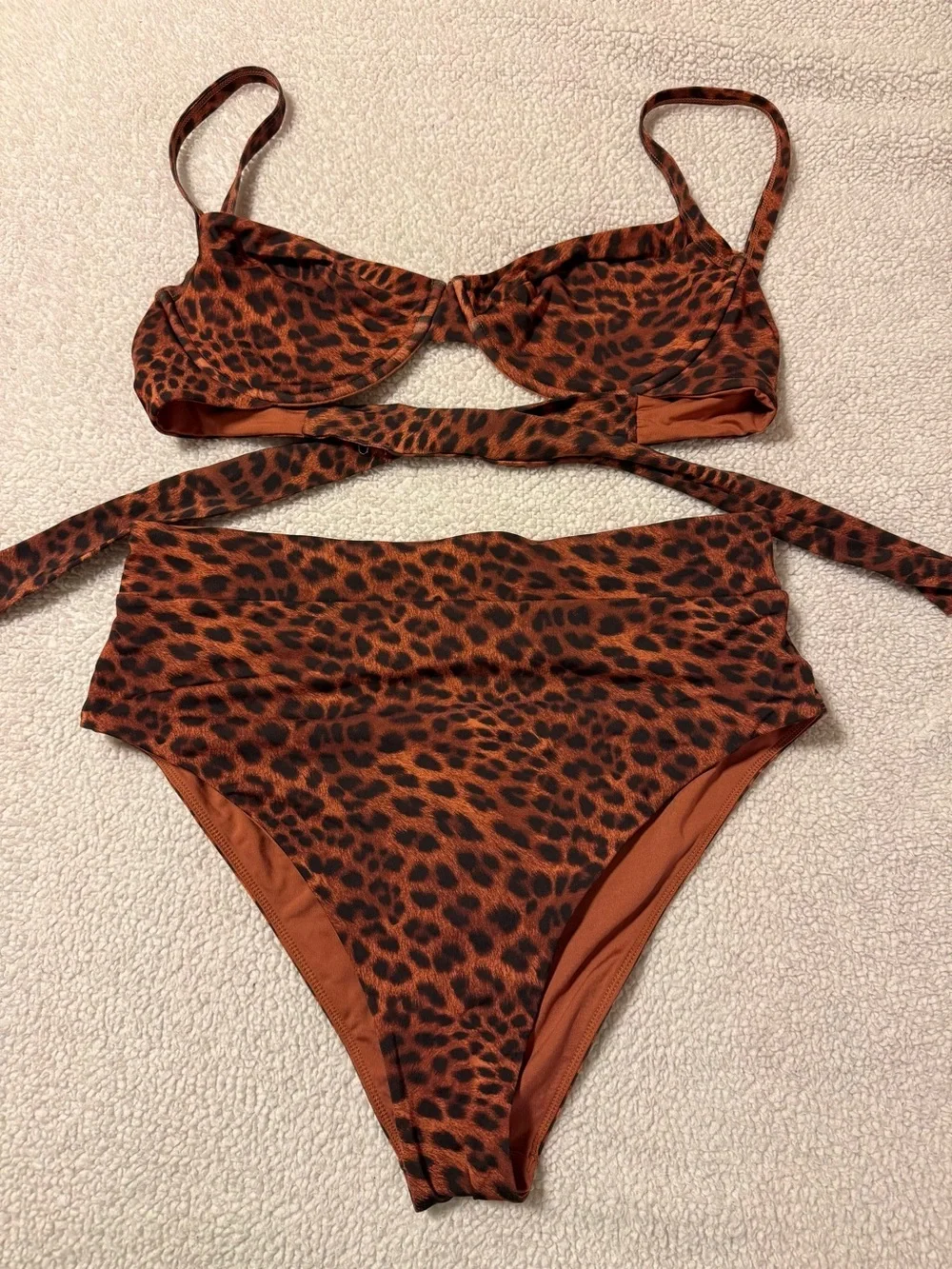 Monday Swimwear Maui Top & Sorrento Bottom 2 Piece Bikini Set Dark Jaguar Print
